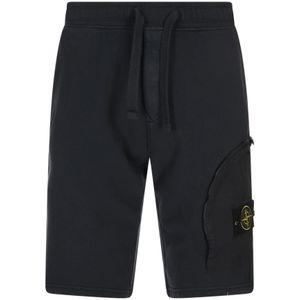 Stone Island, Heren, Korte broeken, Blauw, Maat: M Katoen,
