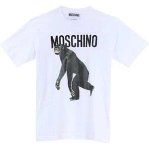 Moschino, Heren, Tops, Wit, Maat: S Katoen,