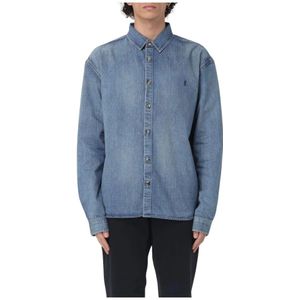 Saint Laurent - Denim Cassandre Shirt - Blauw - Overhemden