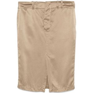 Saint Laurent, Dames, Rokken, Beige, Maat: S Zijde,
