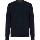 Boggi Milano - Vesten - Blauw - Trui met Ronde Hals - Superfijne Merinowol
