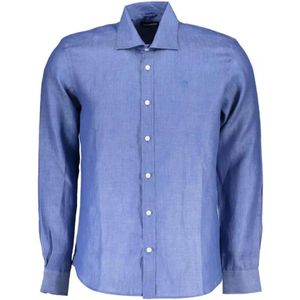 North Sails, Heren, Overhemden, Blauw, Maat: M Linnen,
