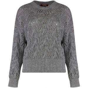 Max Mara Studio, Dames, Truien, Grijs, Maat: L Viscose,