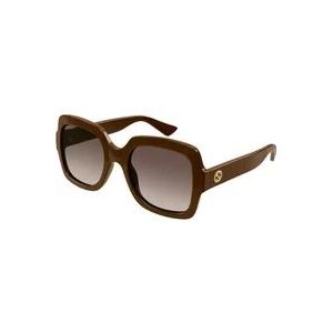 Gucci Bruine zonnebril , Brown , Dames , Maat: 54 MM