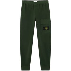 Stone Island, Heren, Broeken, Groen, Maat: M Fleece,