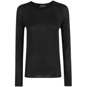 Roberto Collina, Dames, Truien, Zwart, Maat: S