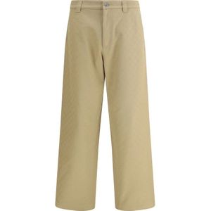 Gucci, Heren, Broeken, Beige, Maat: M Katoen,