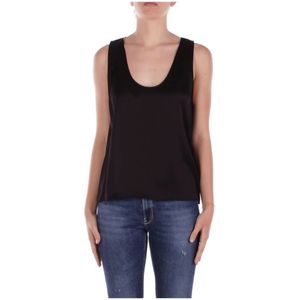 Liu Jo, Dames, Tops, Zwart, Maat: L Viscose,