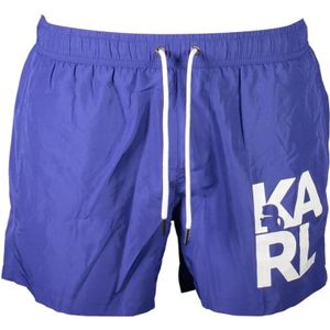 Karl Lagerfeld, Heren, Badkleding, Blauw, Maat: S Poliester,
