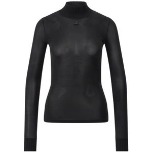 Courrèges, Dames, Tops, Zwart, Maat: XS Viscose,
