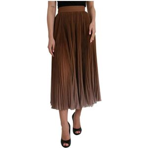 Dolce & Gabbana, Dames, Rokken, Bruin, Maat: XS Poliester,