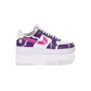 Nike Wit Violet Sneakers Aangepaste Schoenen , Multicolor , Heren , Maat: 38 1/2 EU