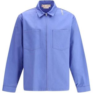 Marni, Heren, Overhemden, Blauw, Maat: M Denim,