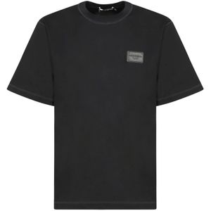 Dolce & Gabbana, Heren, Tops, Zwart, Maat: S Katoen,