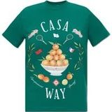 Casablanca Bedrukt T-shirt , Green , Dames , Maat: XS