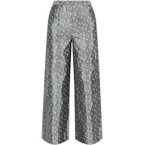 Ganni, Dames, Broeken, Grijs, Maat: S Poliester,