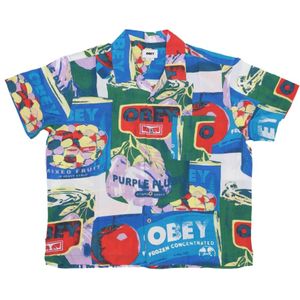 Obey, Heren, Overhemden, Veelkleurig, Maat: S Viscose,