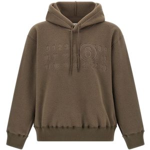 MM6 Maison Margiela, Heren, Sweatshirts & Hoodies, Bruin, Maat: L Fleece,