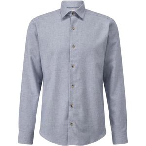 Eton, Heren, Overhemden, Blauw, Maat: S Flanel,
