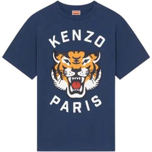 Kenzo, Heren, Tops, Blauw, Maat: S Katoen,