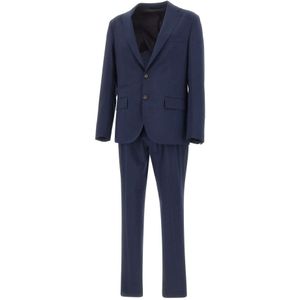 Eleventy, Heren, Pakken, Blauw, Maat: 3XL Wol,