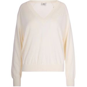 Elisabetta Franchi, Dames, Truien, Beige, Maat: XS Zijde,