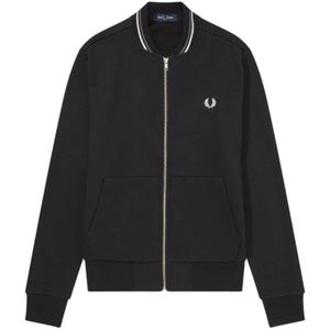 Fred Perry, Heren, Sweatshirts & Hoodies, Zwart, Maat: S Katoen,