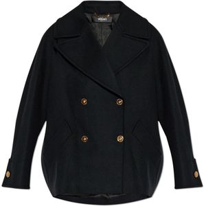 Versace, Dames, Mantels, Zwart, Maat: XS Wol,