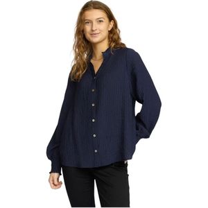 2-Biz, Dames, Blouses & Shirts, Blauw, Maat: M Viscose,