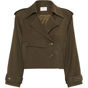 Gestuz, Dames, Jassen, Groen, Maat: 2XS Wol,