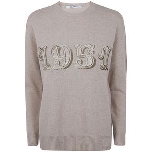 Max Mara, Dames, Truien, Beige, Maat: M Wol,
