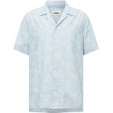 Drykorn - Palmprint - Overhemd - Blauw - Katoen - Korte Mouwen - Cuban Collar