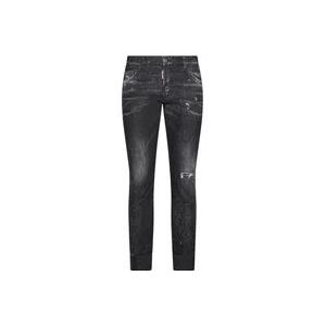 Dsquared2 Slim Fit Zwarte Jeans , Black , Heren , Maat: XL