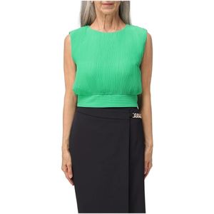Liu Jo, Dames, Tops, Groen, Maat: 2XS Poliester,