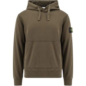 Stone Island, Heren, Sweatshirts & Hoodies, Groen, Maat: 2XL Katoen,