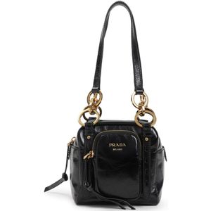 Prada, Dames, Tassen, Zwart, Maat: ONE Size Leer,
