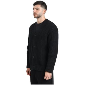 Selected Homme - Zwarte Cardigan - Heren - Katoen - Regular Fit