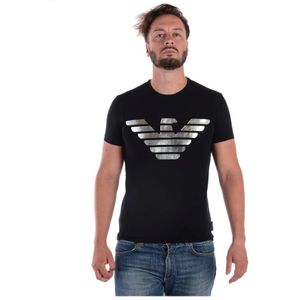Emporio Armani, Heren, Tops, Zwart, Maat: M Katoen,
