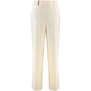 Peserico, Dames, Broeken, Beige, Maat: M Viscose,