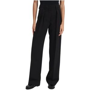 Forte Forte, Dames, Broeken, Zwart, Maat: S Zijde,