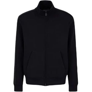 Emporio Armani, Heren, Sweatshirts & Hoodies, Blauw, Maat: M Katoen,