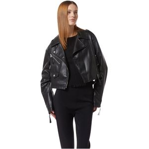 Silvian Heach, Dames, Jassen, Zwart, Maat: 2XS Leer,