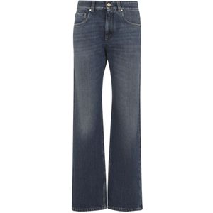 Brunello Cucinelli, Dames, Jeans, Blauw, Maat: S Katoen,