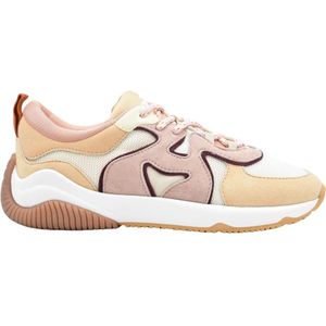 Hogan Platte schoenen in roze-beige suède en stof , Multicolor , Dames , Maat: 38 EU