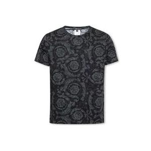 Versace Katoenen T-shirt , Black , Heren , Maat: 2XL