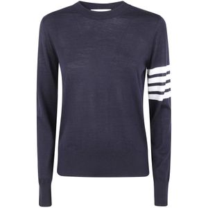 Thom Browne, Dames, Truien, Blauw, Maat: L Wol,