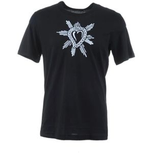 Dolce & Gabbana, Heren, Tops, Zwart, Maat: XS Katoen,