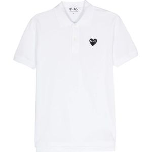 Comme des Garçons Play, Heren, Tops, Wit, Maat: S Piqué,
