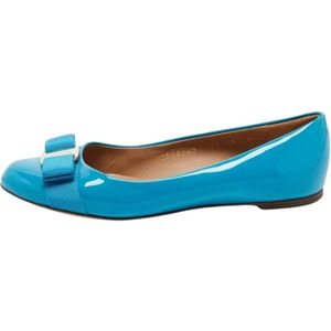 Salvatore Ferragamo - Ballerina's - Blauw - Leer