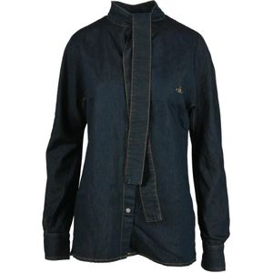 Vivienne Westwood, Dames, Blouses & Shirts, Blauw, Maat: 2XS Katoen,
